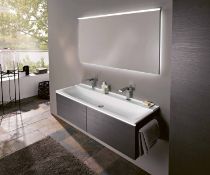 (VD4) Keramag 1174mm Xeno Dark Grey 2 Drawer vanity Unit. RRP £1,104.99. Comes complete with b...