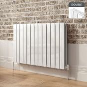 600x980mm Gloss White Double Flat Panel Horizontal Radiator - Premium. RRP £674.99. RC222. Ma...