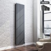 (MQ87) 1800x458mm Anthracite Double Flat Panel Vertical Radiator. RRP £499.99.Made with low ca...