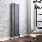 1600x452mm Anthracite Single Flat Panel Vertical Radiator. RC209. RRP £307.99 Designer Touch U...