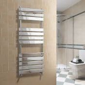 1200x450MM CHROME FLAT PANEL LADDER TOWEL RADIATOR. RRP £431.99. RF1200450. Low carbon steel c...