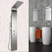 (UK142) Chrome Modern Bathroom Shower Column Tower Panel System With Hand held Massage Jets. R...