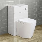 (Z123) 500mm Harper Gloss White Back To Wall Toilet Unit Our discreet unit cleverly houses an...