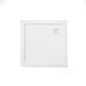 (DD70) 700x700mm Square Ultra Slim Stone Shower Tray.RRP £229.99.Low profile ultra slim desi...