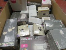 (L1) LARGE PALLET TO CONTAIN A LARGE QTY OF VARIOUS LIGHTING TO INCLUDE: PALLAS TABLE LAMP, CUR...