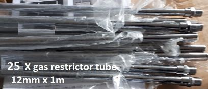 25 X Gas Restrictor Tube Chrome Plated, 1m X 12mm