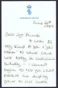 A Personal Signed Letter- by Diana Princess of Wales, H.R.H Prince W...