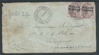 Boer War - Rhodesia / Bechuanaland 1900 (Apr.2) Cover with 