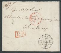 Cape of Good Hope 1858 Newspaper wrapper sent from Paris to W. Maclean at the Cape Town Observatory