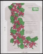 HONG KONG 1985. $1 Dragon and Bauhinia Blakeana plant aerogramme, full colour double printers proof
