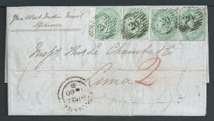 G.B. - Surface Printed 1860 Entire letter from London 