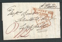 G.B. - Channel Islands Jersey 1836 Entire letter from Jersey to Lichfield