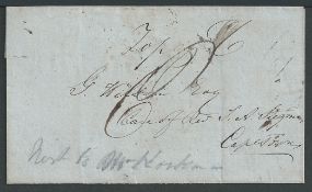 Orange Free State 1857 Entire from the Orange Free State to Cape Town