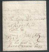 G.B. - Sussex 1708 (Jan 24) Entire letter from London addressed 