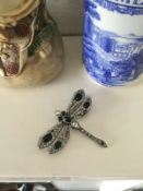 Vintage Signed Mma Dragonfly Brooch Rhinestone Dragonfly Brooch Pendant