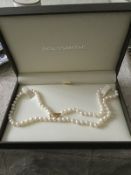 Goldsmith Pearl Necklace With 18Ct Gold And Diamond Clasp