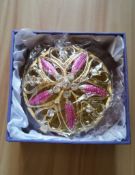 Metal Jewllery Box Embellished With Rhinestones