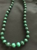 Malachite Bead Necklace.. 94 Grams