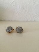 Vintage 18Ct Gold And Diamond Earrings