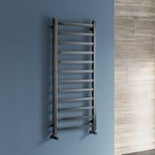 (LV59) 1100x500mm Matt Black Rail Ladder Towel Radiator. RRP £344.99. Constructed from corrosi...