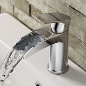 (LV88) Denver Waterfall Basin Sink Mixer Tap Chrome Bathroom Lever Faucet. Chrome plated solid ...