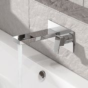 (LV126) Wall Mounted Bath Filler Mixer Tap Chrome Bathroom Faucet. Chrome plated solid brass 1...