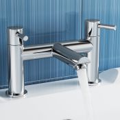 (LV89) Modern Chrome Bath Filler Mixer Tap Designer Bathroom Tub Lever Faucet. Chrome plated so...