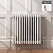 (LV68) 600x628mm White Double Panel Horizontal Colosseum Traditional Radiator. RRP £395.99.Fo...