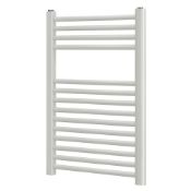 (LV105) 700x400mm White Flat Towel Radiator. Flat Front Powder-Coated Mild Steel Construction. ...