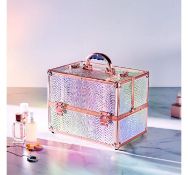 (LV160) Large Holographic Makeup Case. Large 3 tier design with 12 removable dividers to create...