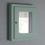 (QP33) Cambridge Single Door Mirror Cabinet - Marine Mist.RRP £299.99.Traditional aesthetic of...