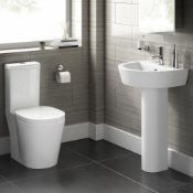 LYON II BASIN & PEDESTAL - SINGLE TAP HOLE. RRP £229.99.Made from White Vitreous China Finishe...