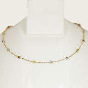 18 K/750 Hallmarked Yellow & White Gold Chain Necklace