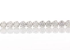 18ct White Gold Tennis Diamond Bracelet 11.54 Carats