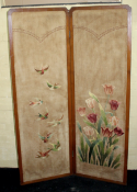 Two Fold Embroidery Needlework Screen