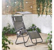 (HZ84) Zero Gravity Chair with Canopy Relax in style with this textoline reclining chair with ...