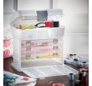(HZ130) Storage Carry Case Multifunctional 2 in 1 utility box with storage drawers. Ideal for...