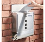 (HZ90) Stainless Steel Post Box Lockable drawer with magnetic lid cover to prevent water seepi...