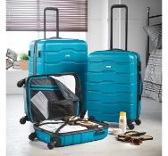(HZ144) 3pc Teal Luggage Set Meets cabin requirements for Ryanair, EasyJet & Jet 2 *Accurate o...