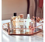 (HZ129) Rose Gold Tray. The mirrored finish and rose gold tint make this as stylish as it is pr...