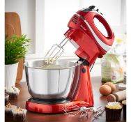 (HZ16) Red Hand & Stand Mixer The mixer is compact, versatile and functional! Includes 2 beat...
