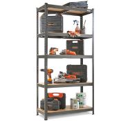 (HZ50) 1.8m 5 Tier Racking Unit. Max Load: 875 kg - (175kg per shelf). Size: 90 x 40 x 180 cm ...