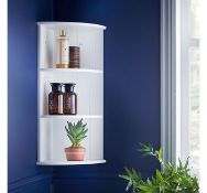 (HZ146) Colonial Two Shelf Corner Unit Painted MDF Water resistant & easy to clean Two shelv...