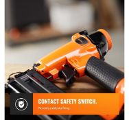 (F54) 2 in 1 Air Stapler & Nailer Large capacity magazine holds up to 100 nails (Ga18/15mm-50m...