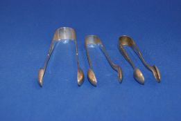 3 EPNS Ornate Sugar Nips