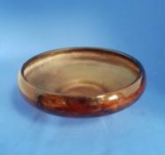 Art Deco George Davidson Glass Marble Effect Swirl Brown Cloud Bowl