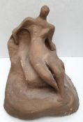 Vintage Studio Pottery Terracotta Nude Male Figure 1980's Measures 6 inches tall