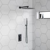(SA68) Matte Black Round Concealed Thermostatic Mixer Shower Set Chrome Thermostatic Mixer Valv...