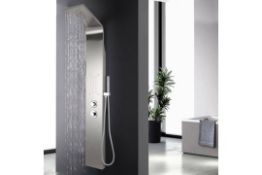 (LV93) Chrome Modern Bathroom Shower Column Tower Panel System With Hand held Massage Jets.
