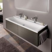 (SA3) Keramag Geberit Xeno 1395mm Greige Matt Vanity Unit. RRP £1,043.99. Comes complete with...